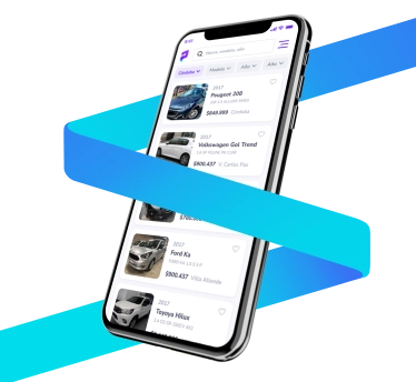 Imagen celular mostrando lista de autos publicados